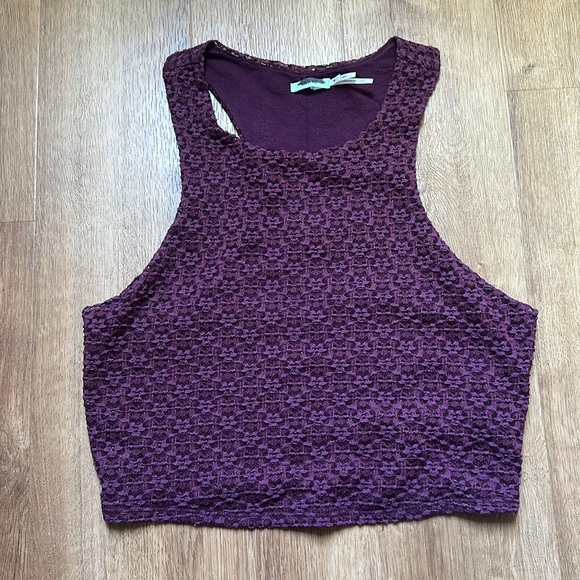 Urban Outfitters Tops - Urban Outfitters Kimchi Blue Lace Racerback Crop Tank